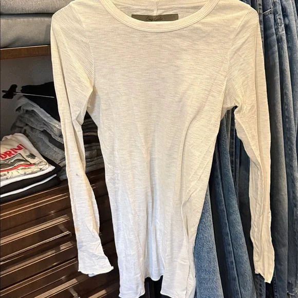 Enza Costa Ivory Ribbed Knit Top - Picture 2 of 2